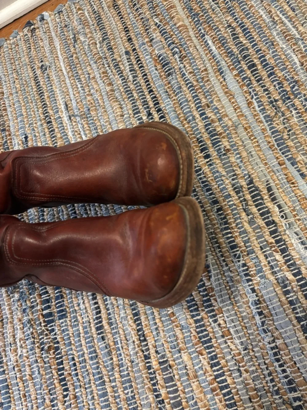 Vintage 1970s FRYE Campus Longhorn Burgundy Tall Leather Boots - Size 6 - Picture 7 of 11